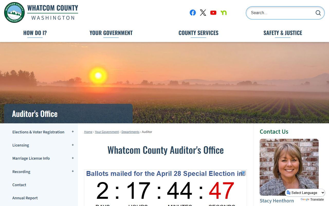 Whatcom County Auditor office in Bellingham for death records and historical vital records