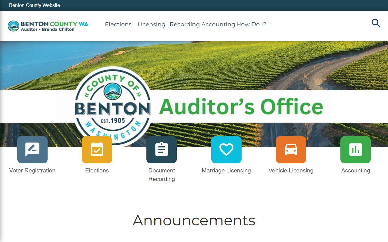 Benton County Auditor office website